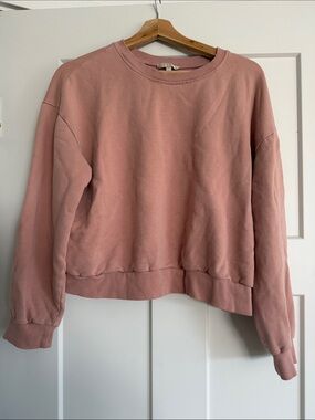 Women's Dusty Rose Pullover Sweatshirt - Casual Crewneck